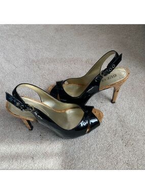 Guess Patton Leather Open Toe Hi-Heel Sandals